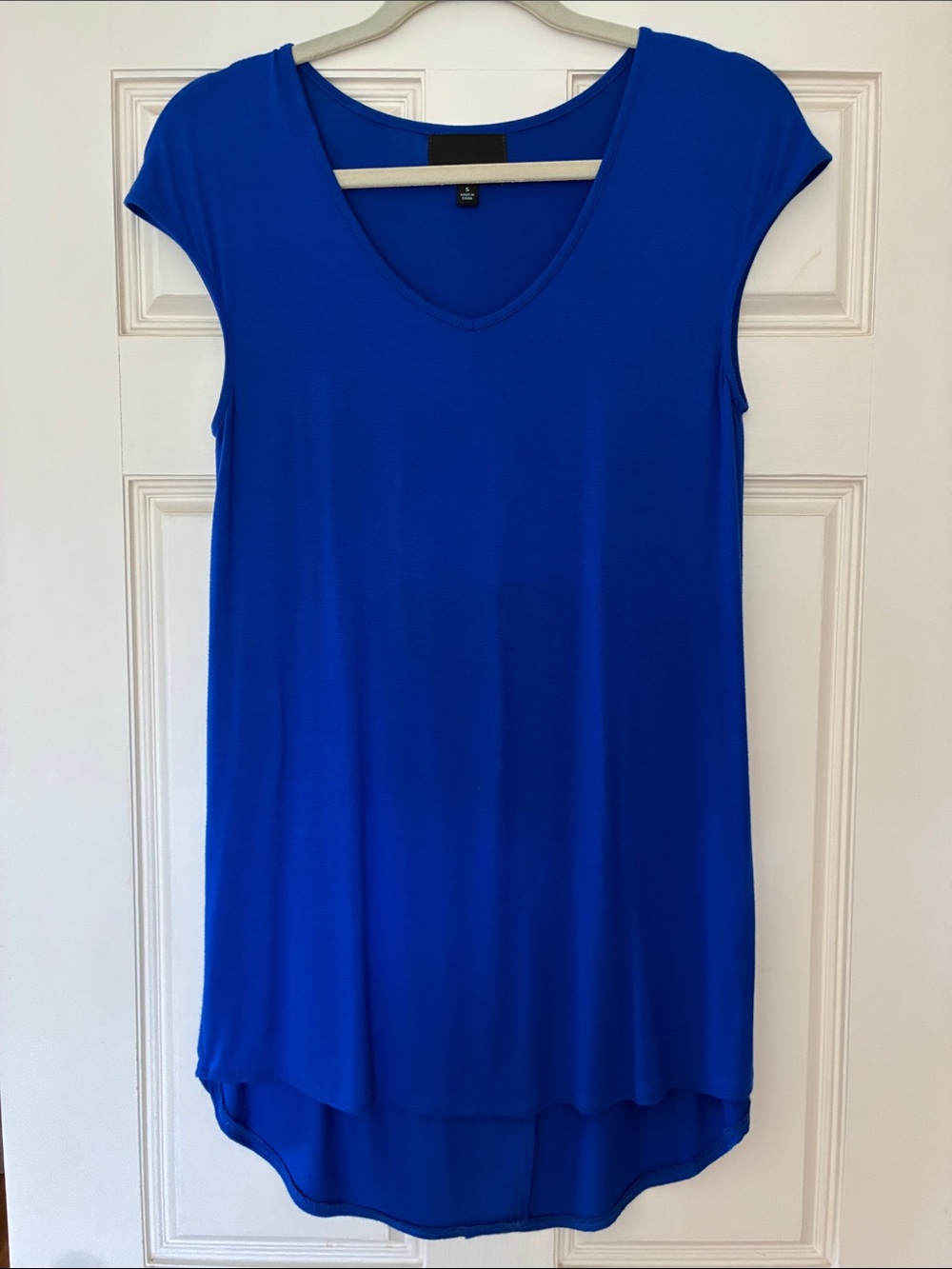 Cynthia Rowley Royal Blue V-Neck Cap Sleeve Tunic